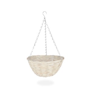 Relaxdays Blumenampel 3er Set Weide Natur mit Folie 12 cm x 25 cm 220 g