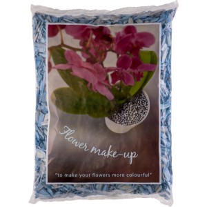 Sack mit blauen Indoor-Decor-Schnitzeln (3,5 l) für dekorative Pflanzgefäße.