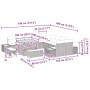 vidaXL Garten-Sofa-Set, 13-teilig, beige Poly Rattan, mit Maßangaben für Abmessungen.