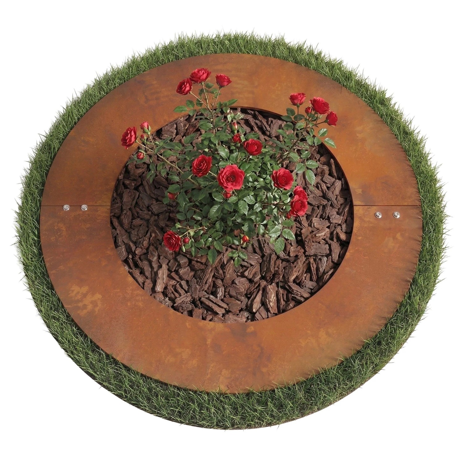 Relaxdays Baumring Cortenstahl Rostbraun Überfahrbar 50 cm