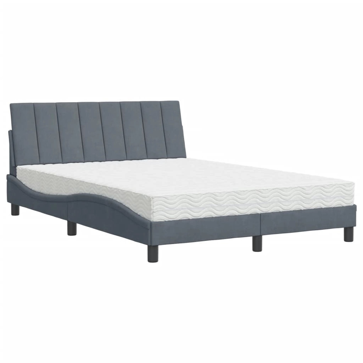 vidaXL Bett mit Matratze Dunkelgrau 140x200 cm Samt2008011 günstig online kaufen