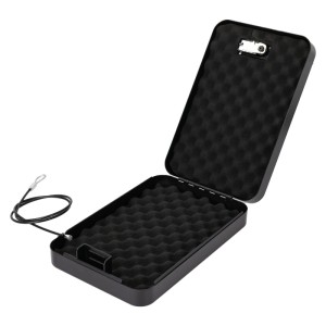 HMF 316-02 Sicherheitsbox Zahlenschloss Sicherungskabel 29 x 19 x 6 cm  Schwarz
