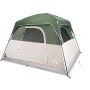 Grünes und beiges vidaXL 4-Personen Campingzelt, wasserdicht, mit Fenstern und Kabinenform für Outdoor.