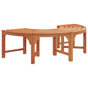 vidaXL Baumbank, 160 cm, Halbmond Form aus Eukalyptusholz für den Garten.
