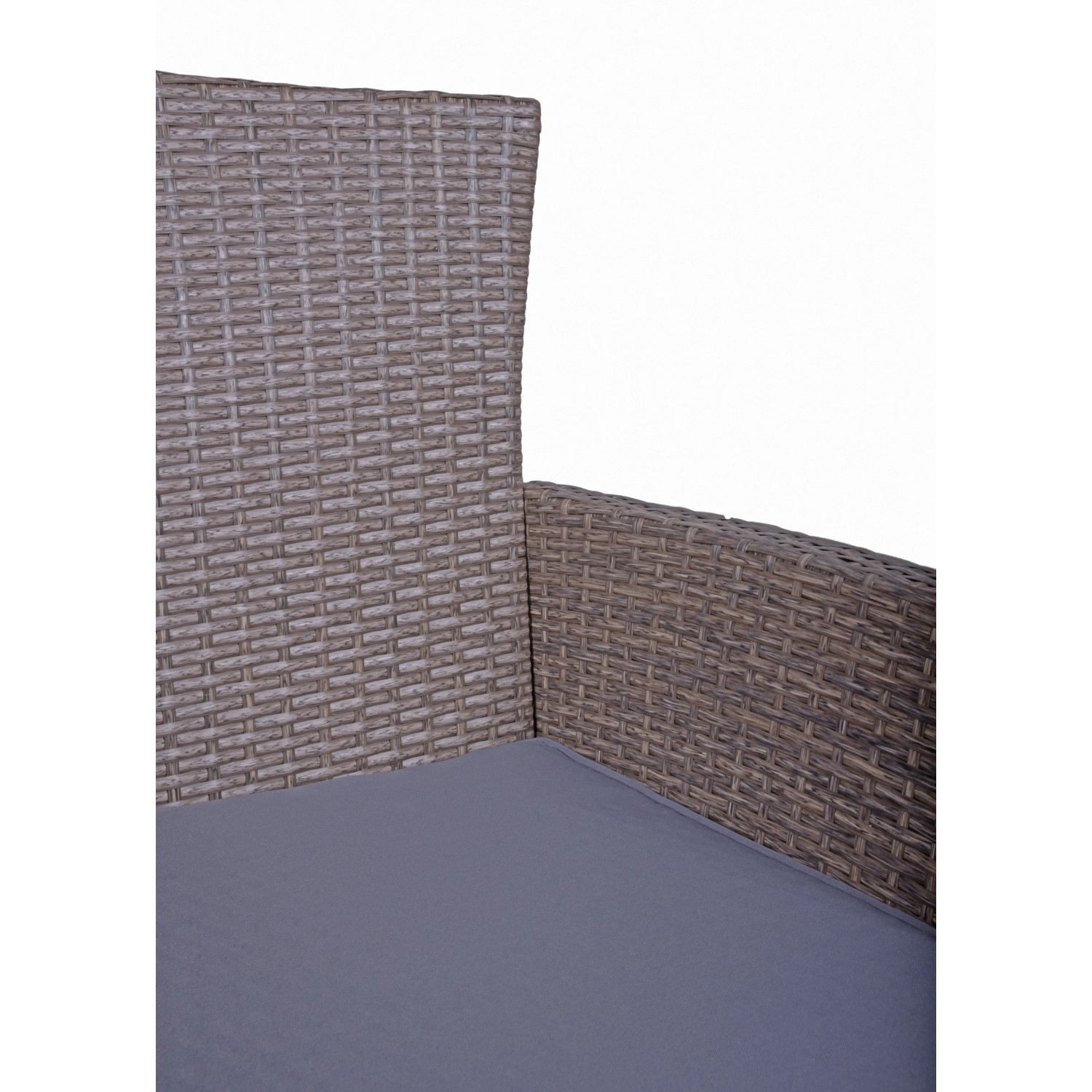 Detailaufnahme: Brauner Sessel aus dem 3-teiligen Balkon-Set Dakota von Garden Pleasure.
