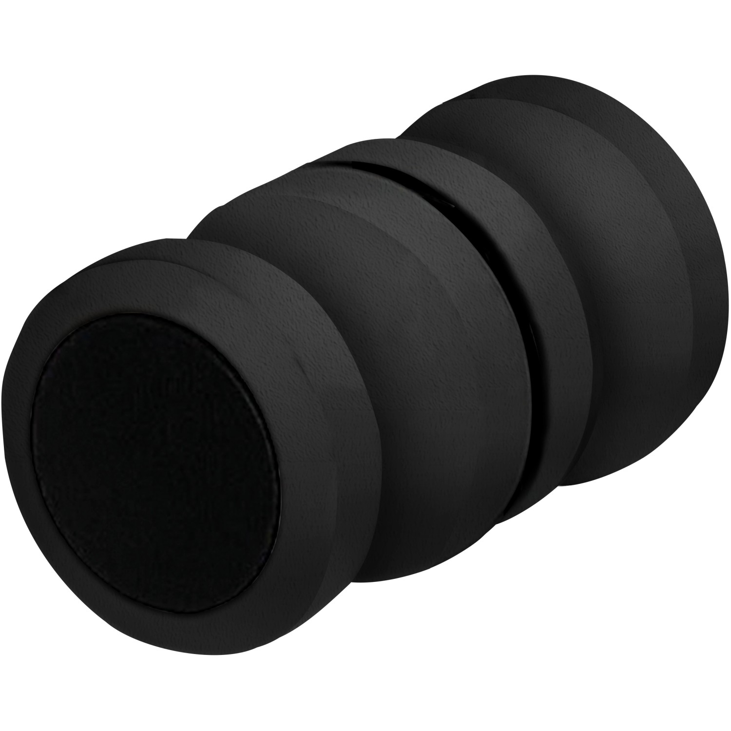 Detailaufnahme: Mattschwarze Griffe der Schulte ExpressPlus Drehfalttür Eckeinstieg.