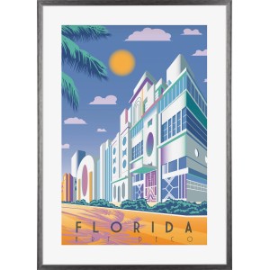 Silberner Kunststoffbilderrahmen 50x70 cm mit Art-Déco-Motiv von Florida.