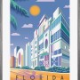 Silberner Kunststoffbilderrahmen 50x70 cm mit Art-Déco-Motiv von Florida.