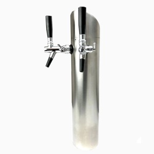 Ich-Zapfe Schanksäule Tower Matt Gebürstet 2- 114 mm Durchmesser Metall Silber