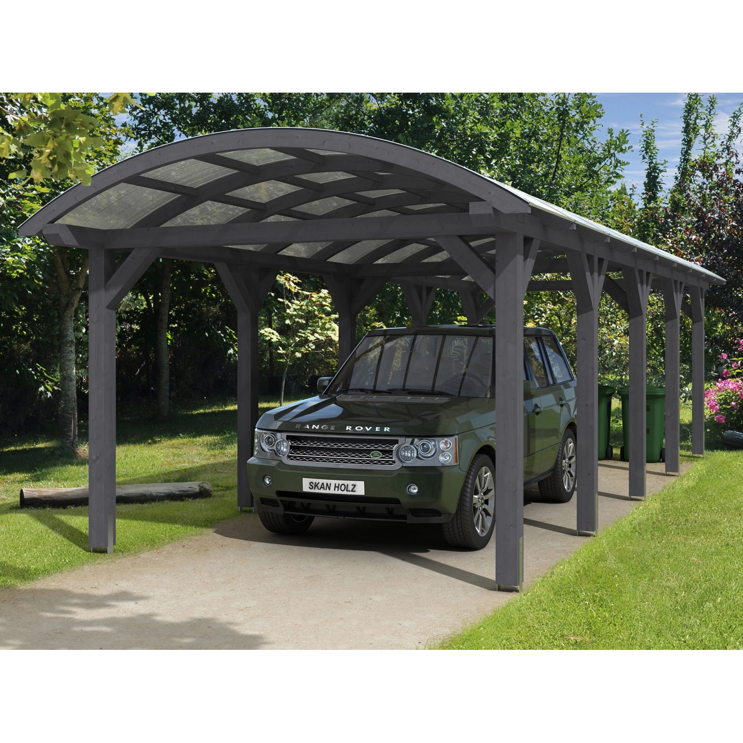 Skan Holz Bogendach-Carport Franken 376 cm x 969 Schiefergrau günstig online kaufen