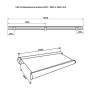 Skizze der Home Deluxe LED Vollkassettenmarkise Elos 350x250 cm mit Maßangaben.