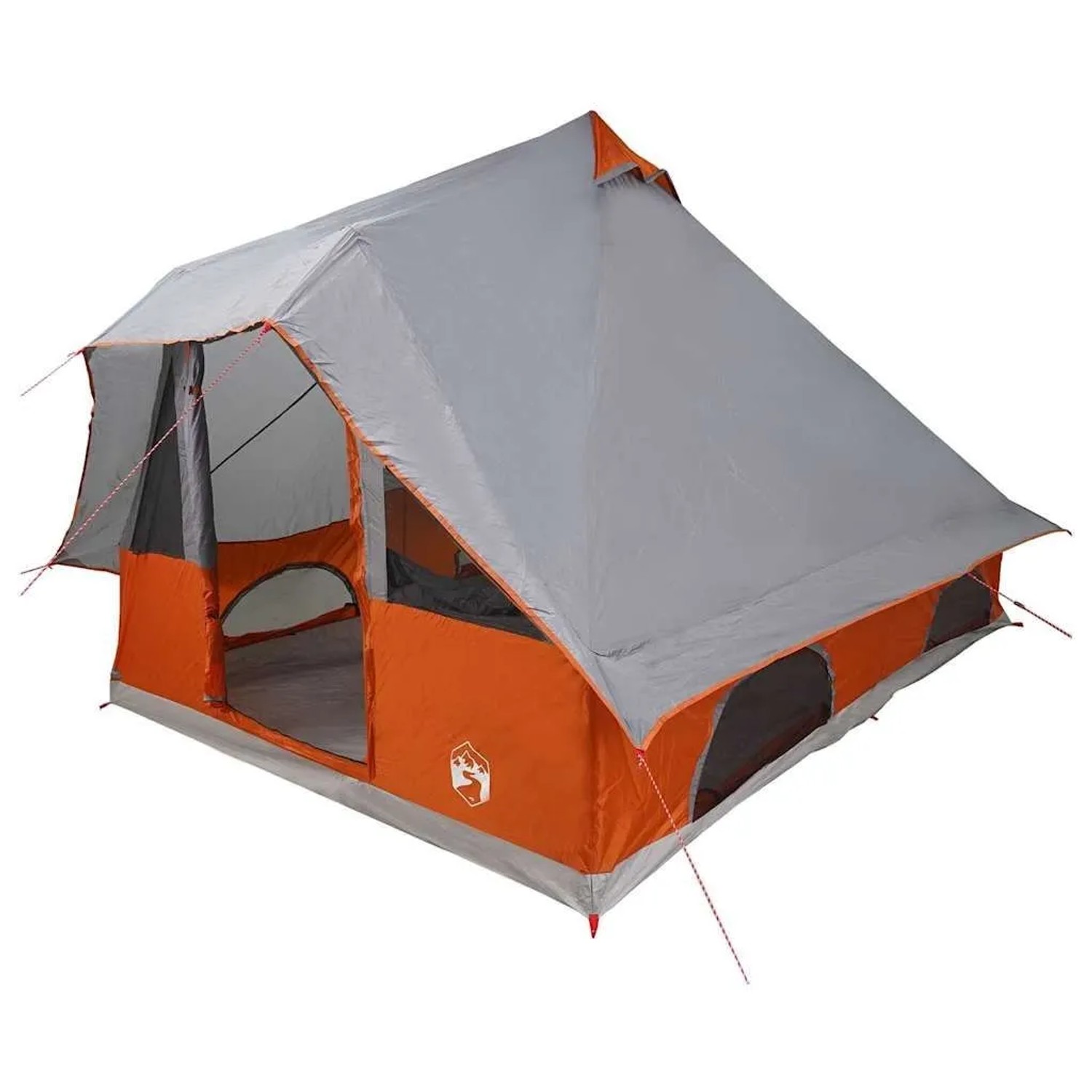 vidaXL Tipi Zelt mit Dach Grau und Orange 358 x 296 x 258 cm Taft 42000971