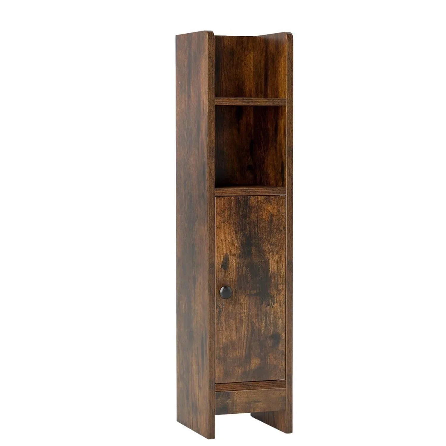 Costway Toilettenschrank Badschrank Schmal mit 2 Abnehmbaren Ablagen Vintage