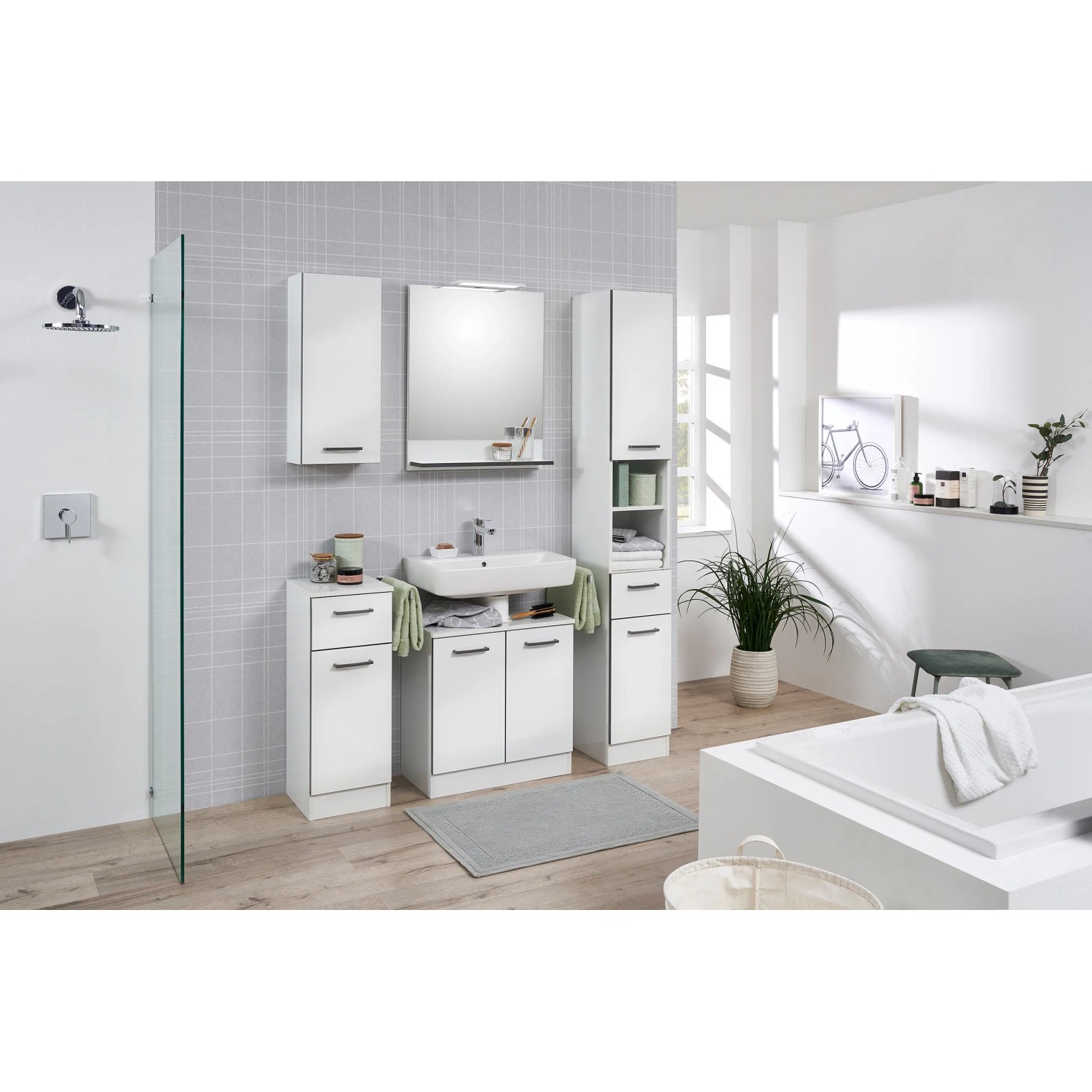 Pelipal Schwerin Waschbeckenunterschrank, weiß, 60 cm breit, für moderne Badezimmer.