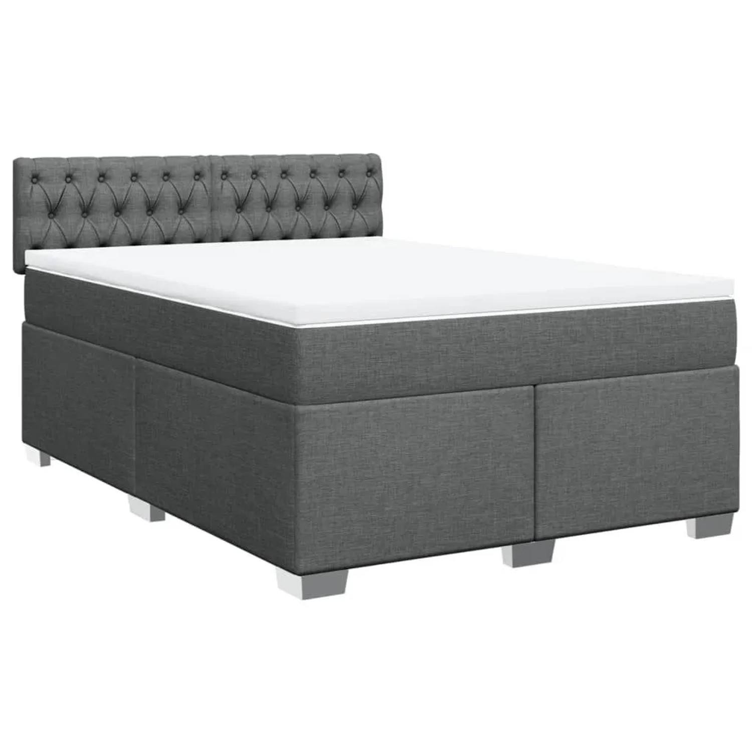 vidaXL Boxspringbett mit Matratze Dunkelgrau 140x200 cm Stoff 3285919 günstig online kaufen