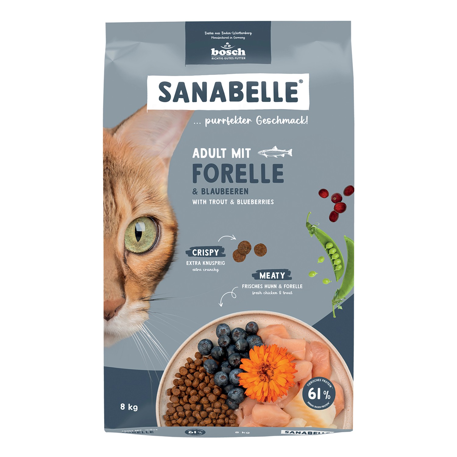 Sanabelle Katzen-Trockenfutter Adult mit Forelle & Blaubeeren 8 kg