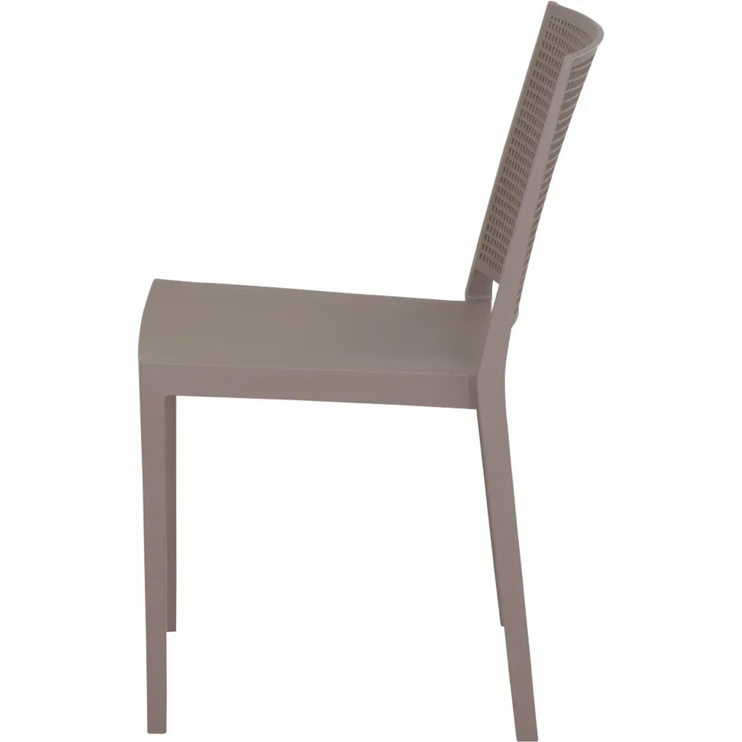 Siena Garden Square Stapelstuhl, taupe, 56x46x80 cm. Gartenstuhl aus robustem, recycelbarem Material.