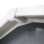 Detailansicht: Dunkelgrau-weißes Kunststoff-Gartenhaus Deco Domizil 7,5 m² von Grosfillex.