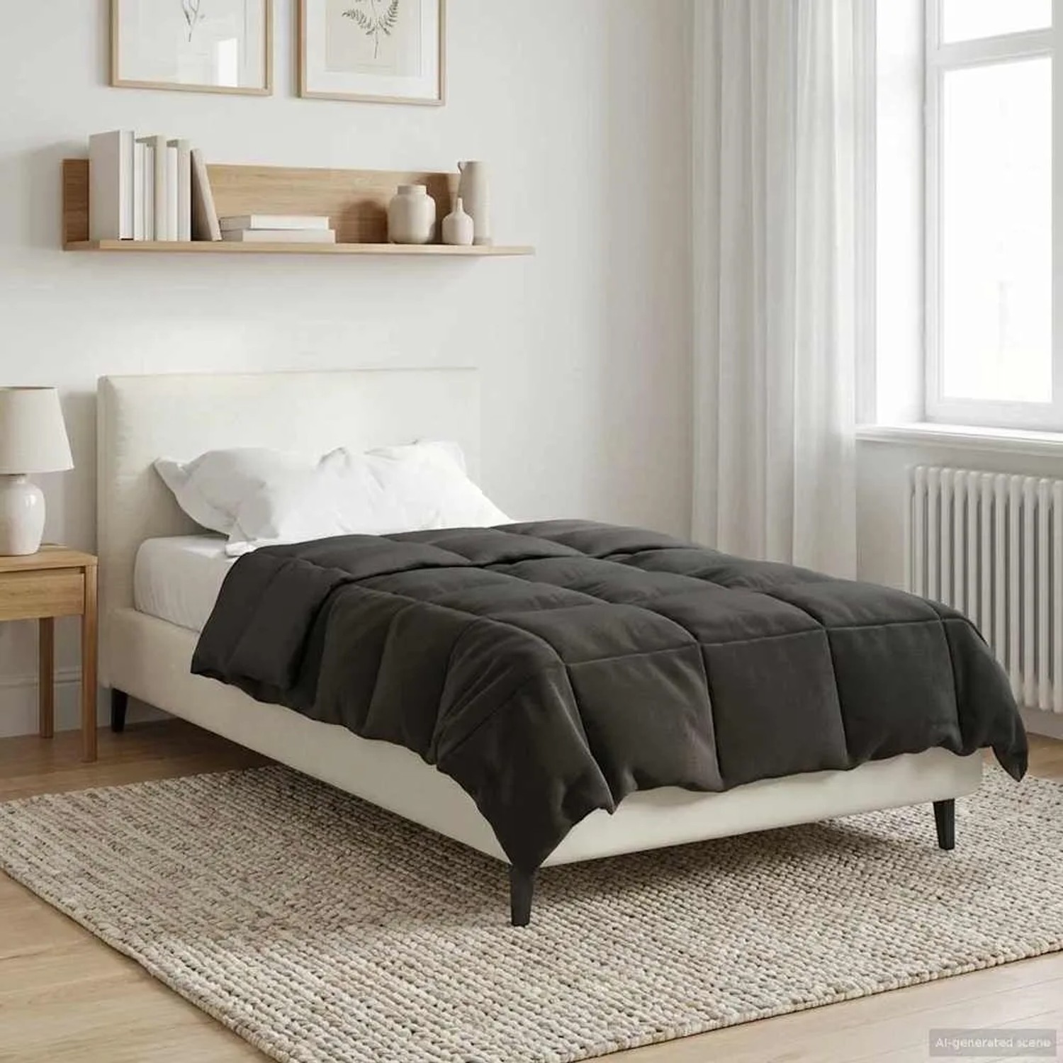 vidaXL Sommerdecke Gesteppt Anthrazit 135 x 200 cm Mikrofaser 42025905_2