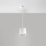 Weiße Sollux Lighting Hängeleuchte ORbis 1 mit zylindrischem Lampenschirm. Modernes Design für Lampen & Leuchten.