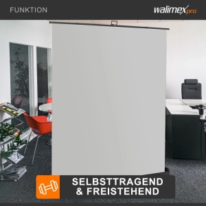 Walimex Pro Roll-Up Panel Hintergrund Grau 210X220Cm Fotohintergrund Fotostudio