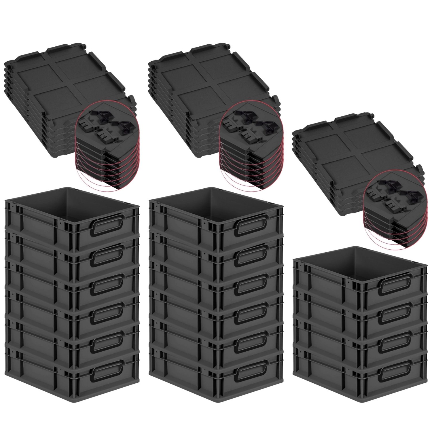 PROREGAL SuperSparSet 16x Eurobox Nextgen Color Mit Scharnierdeckel HxBxT 1 günstig online kaufen