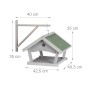 Relaxdays Vogelfutterhaus Holz Stein Grau Grün Mit Wandhalterung 45 cm x 60 cm 2,6 kg_4