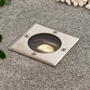 Lucande LED Bodeneinbauleuchte Doris 9969051 Wasserdicht Modern in Alu aus Aluminium 1-flammig