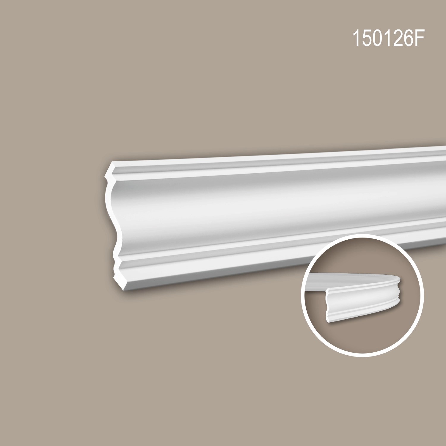 Flexible, weiße PROFHOME Eckleiste aus Polyurethan, 200 cm lang. Zubehör für Paneele.