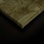 Detailaufnahme: Olivgrünes Wandbild Regenwald auf Leinwand, Vintage-Stil, 90x60 cm.