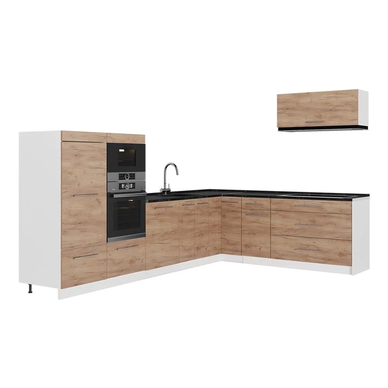 Vicco Eckküche Fame-Line Goldkraft Eiche/Weiß 327 x 154 AP Anthrazit Art Nr 62954