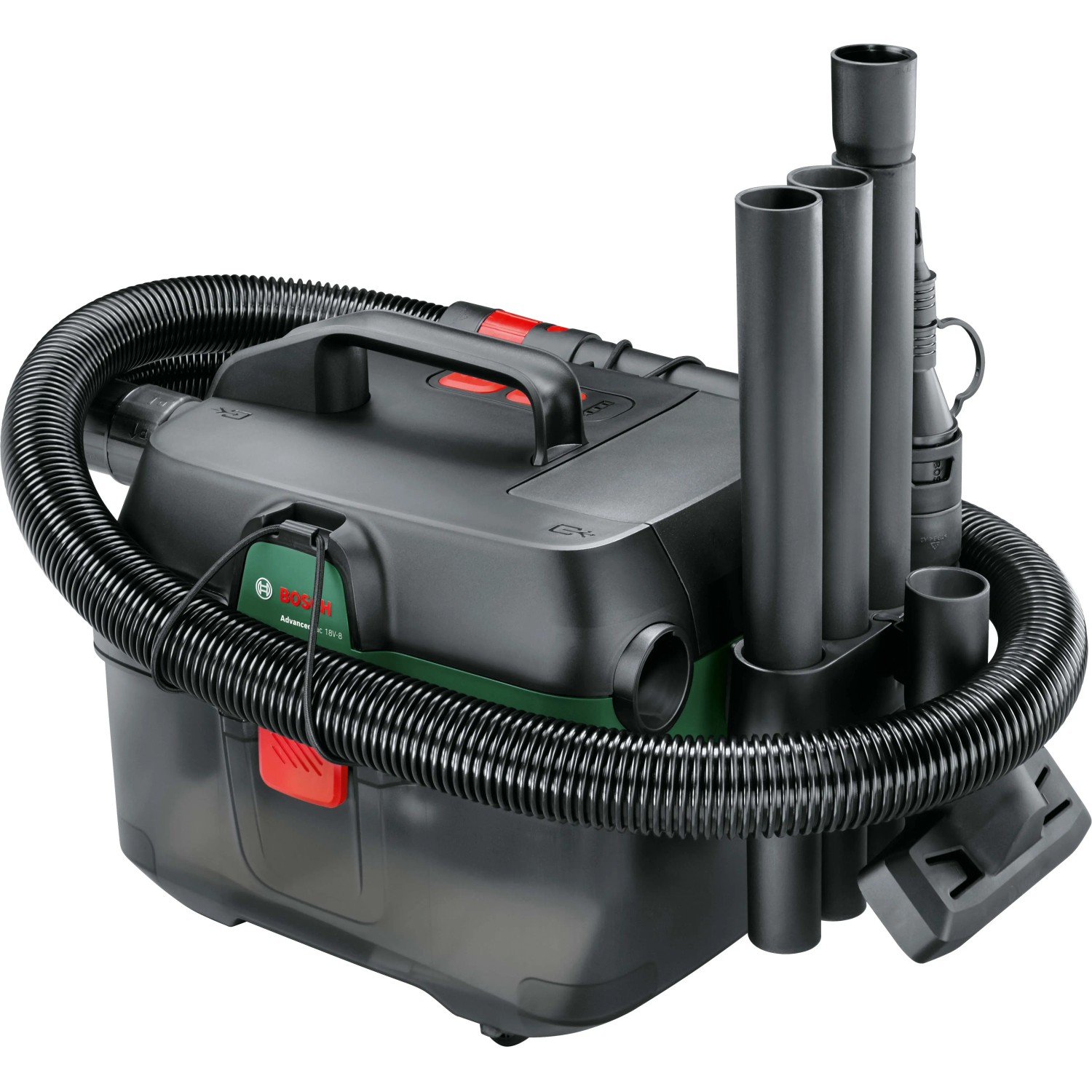 Bosch AdvancedVac 18V-8 Akkusauger mit Zubehör, ein Nass- und Trockensauger.