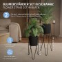 ML-Design Blumenständer 2er Set, schwarz, aus Stahl. Dekorative Pflanzenständer für Innen und Außen.