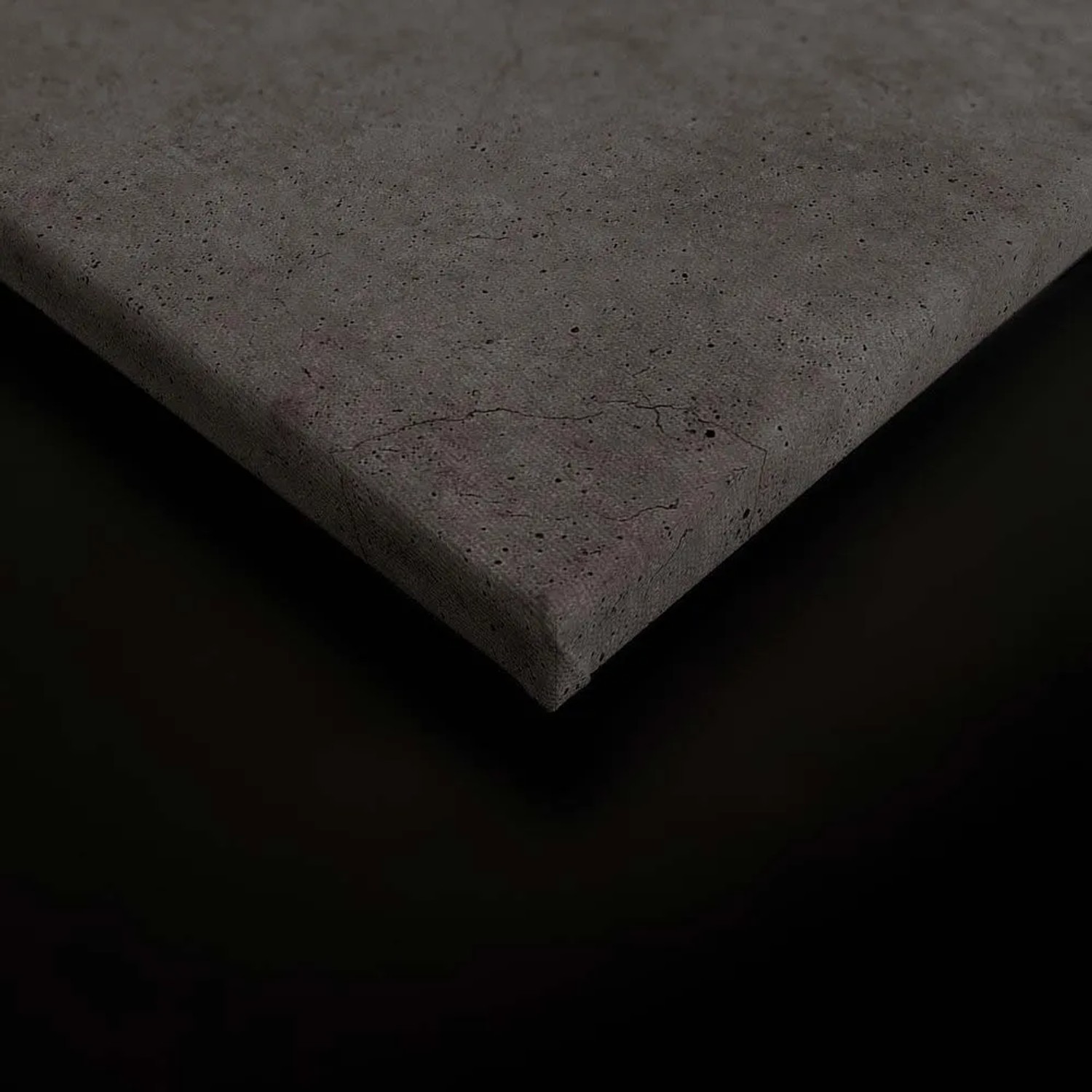 Detailaufnahme der Bricoflor Leinwand in Betonoptik. Modernes Wandbild für Wohnraum und Küche.