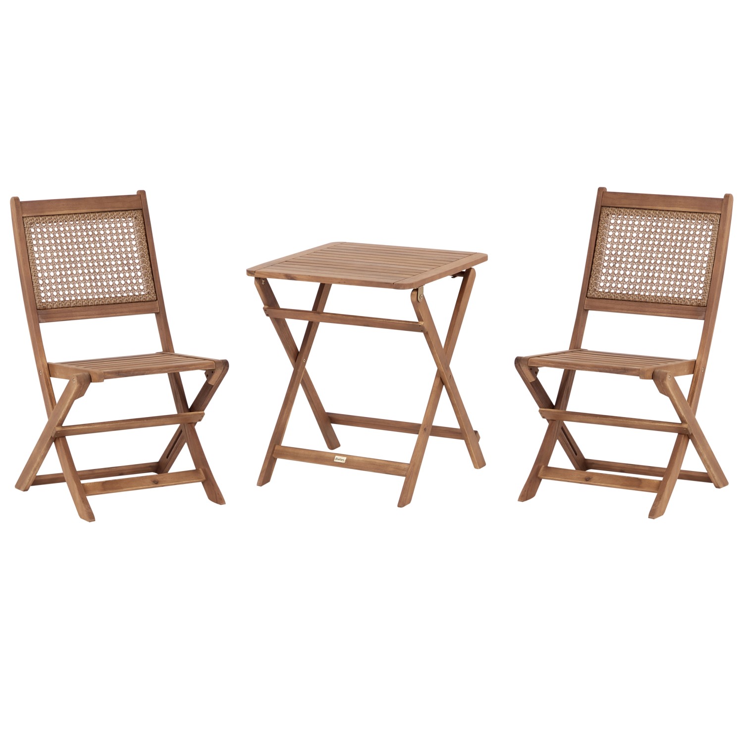 Beliani Bistro Set PARAGGI Heller Holzfarbton