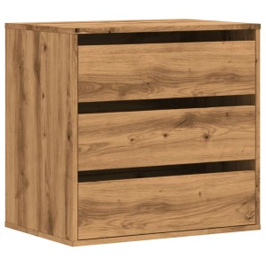 vidaXL Kommode Artisan-Eiche, Holzkommode mit 3 Schubladen für mehr Stauraum.