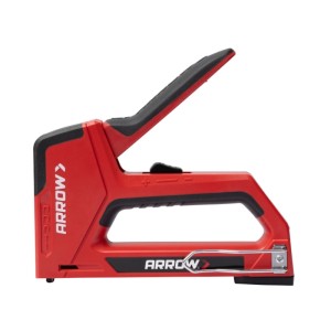 Roter Arrow Handtacker T501 für Klammern und Nägel. Vielseitiges Werkzeug für Werkstatt und Baustelle.