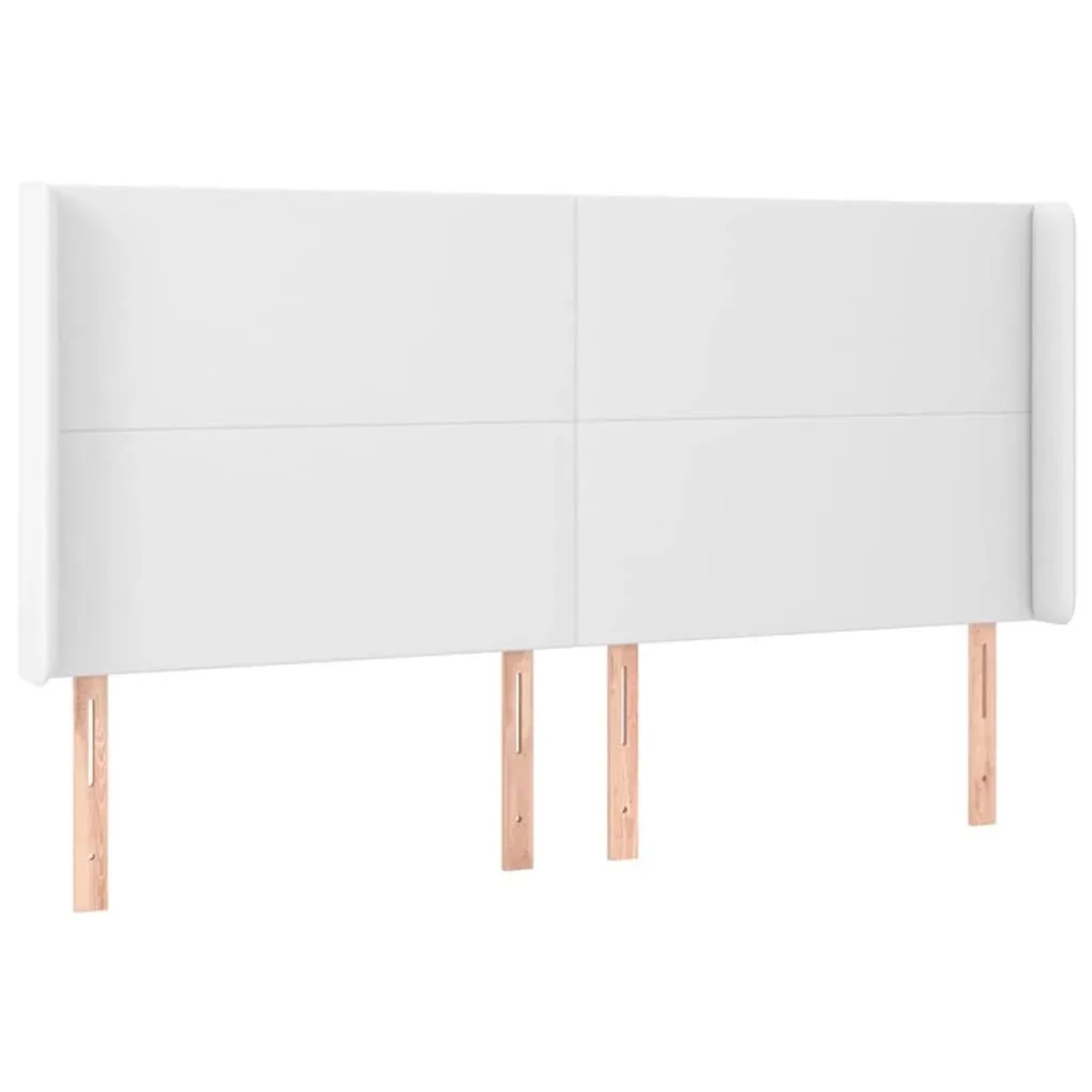vidaXL LED Kopfteil Weiß 203x16x118/128 cm Kunstleder 3123877