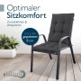 Beautissu Sun-NL Niederlehner Gartenstuhlauflage Anthrazit, 8cm dick gepolstert, auf Stuhl für optimalen Sitzkomfort.