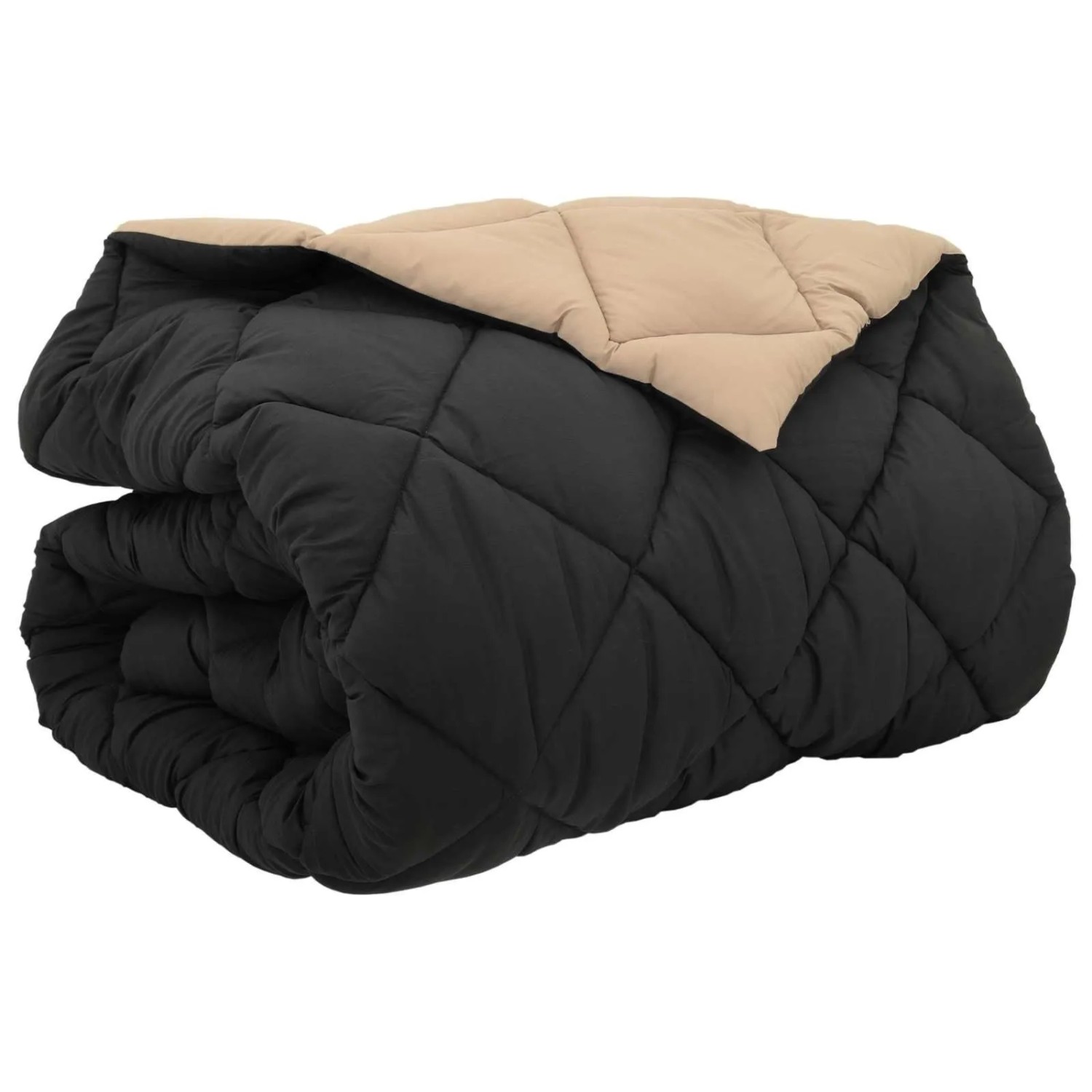 vidaXL Winterbettdecke Schwarz und Taupe 240 x 260 cm Mikrofaser 42025739 günstig online kaufen