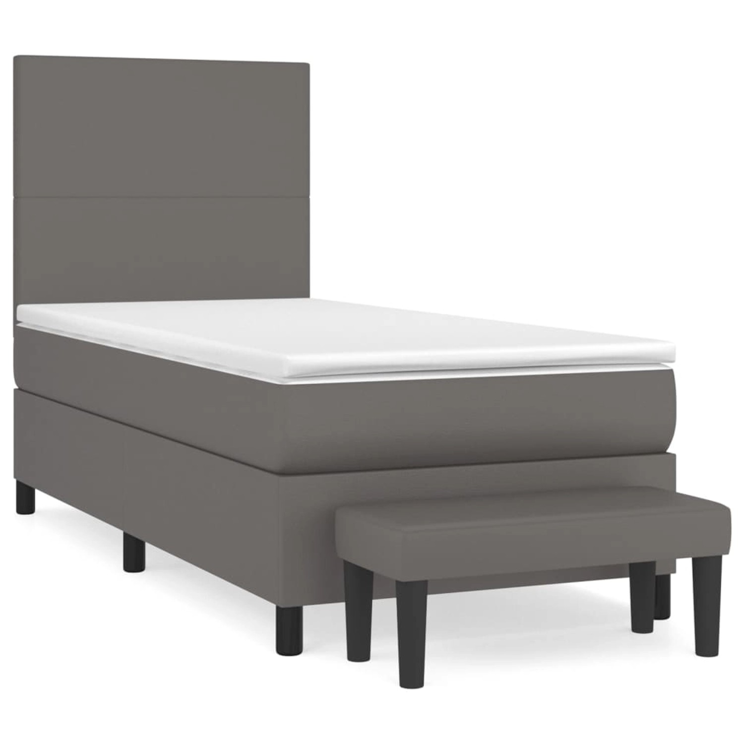 vidaXL Boxspringbett mit Matratze Grau 90x190 cm Kunstleder1466362 günstig online kaufen