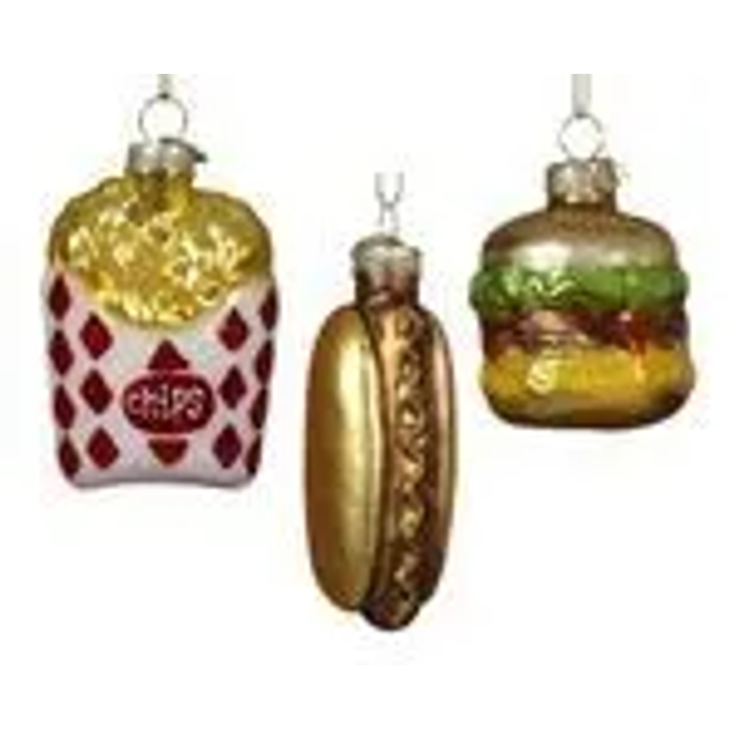 Kaemingk Christbaumschmuck American Diner Food Glas 11 cm Mix 3er Set günstig online kaufen