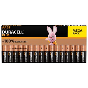 Duracell AA Batterien, 32er Pack. Alkaline-Batterien für zuverlässige Energie im Alltag.