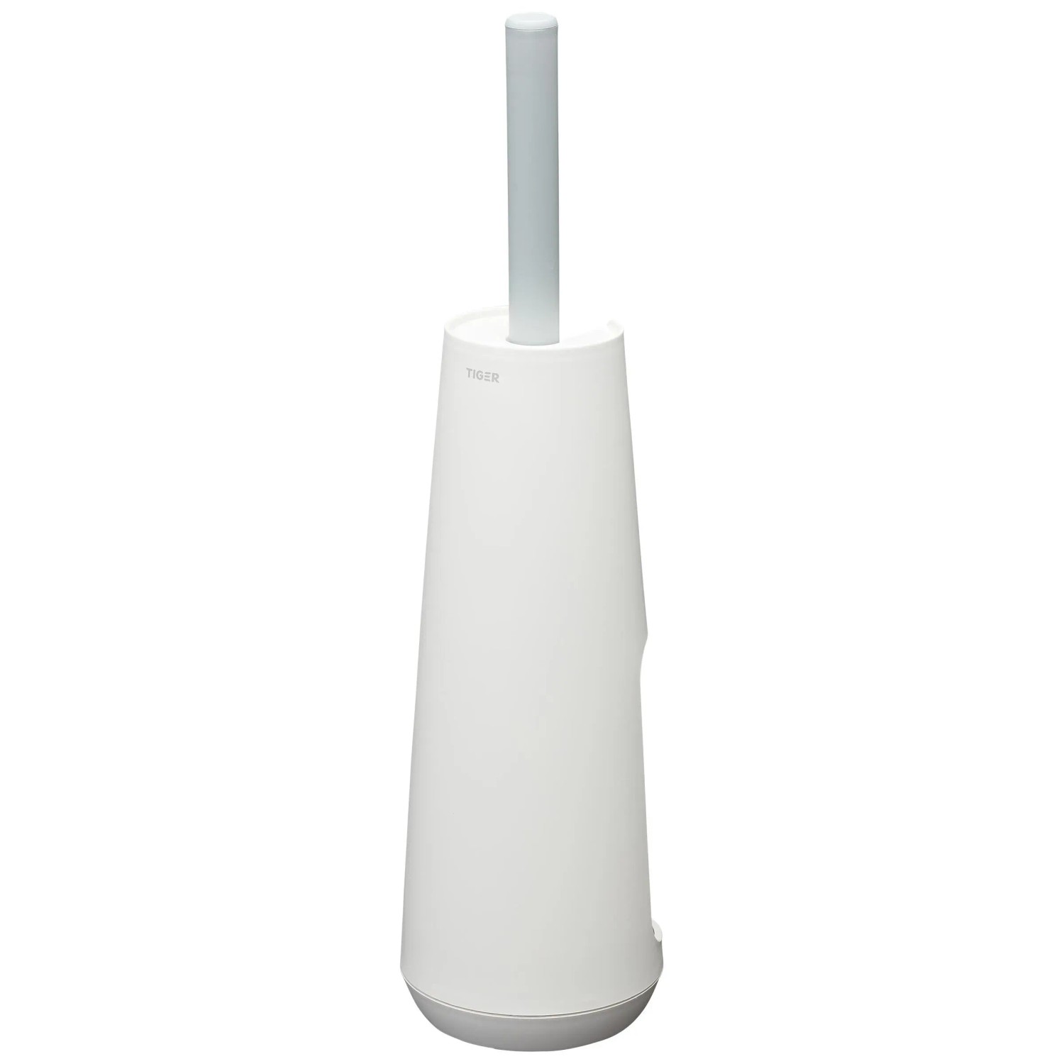 Weißer Tiger Tess Toilettenbürstenhalter mit Swoop® Bürste, flexibel und modern.