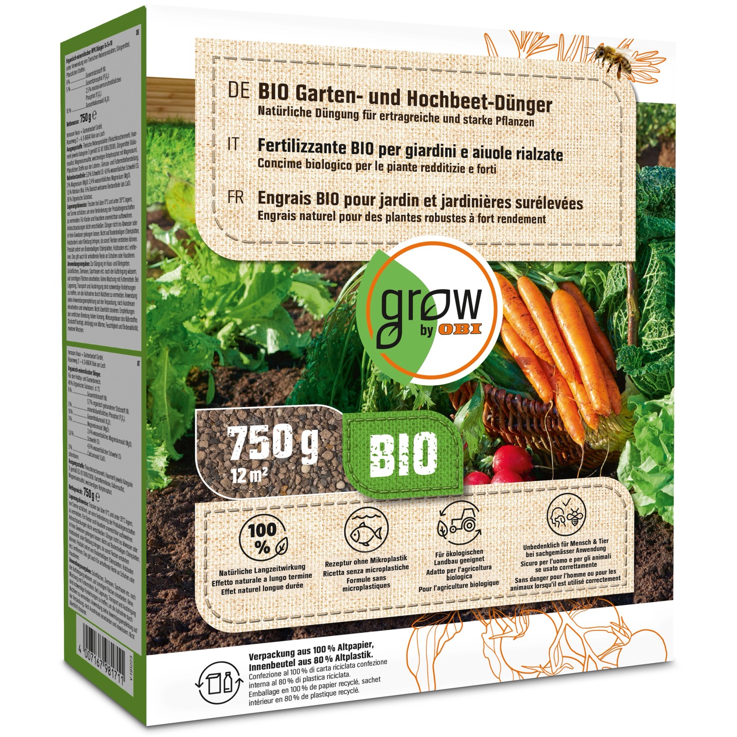 GROW by OBI BIO Garten- und Hochbeet-Dünger, 750 g günstig online kaufen