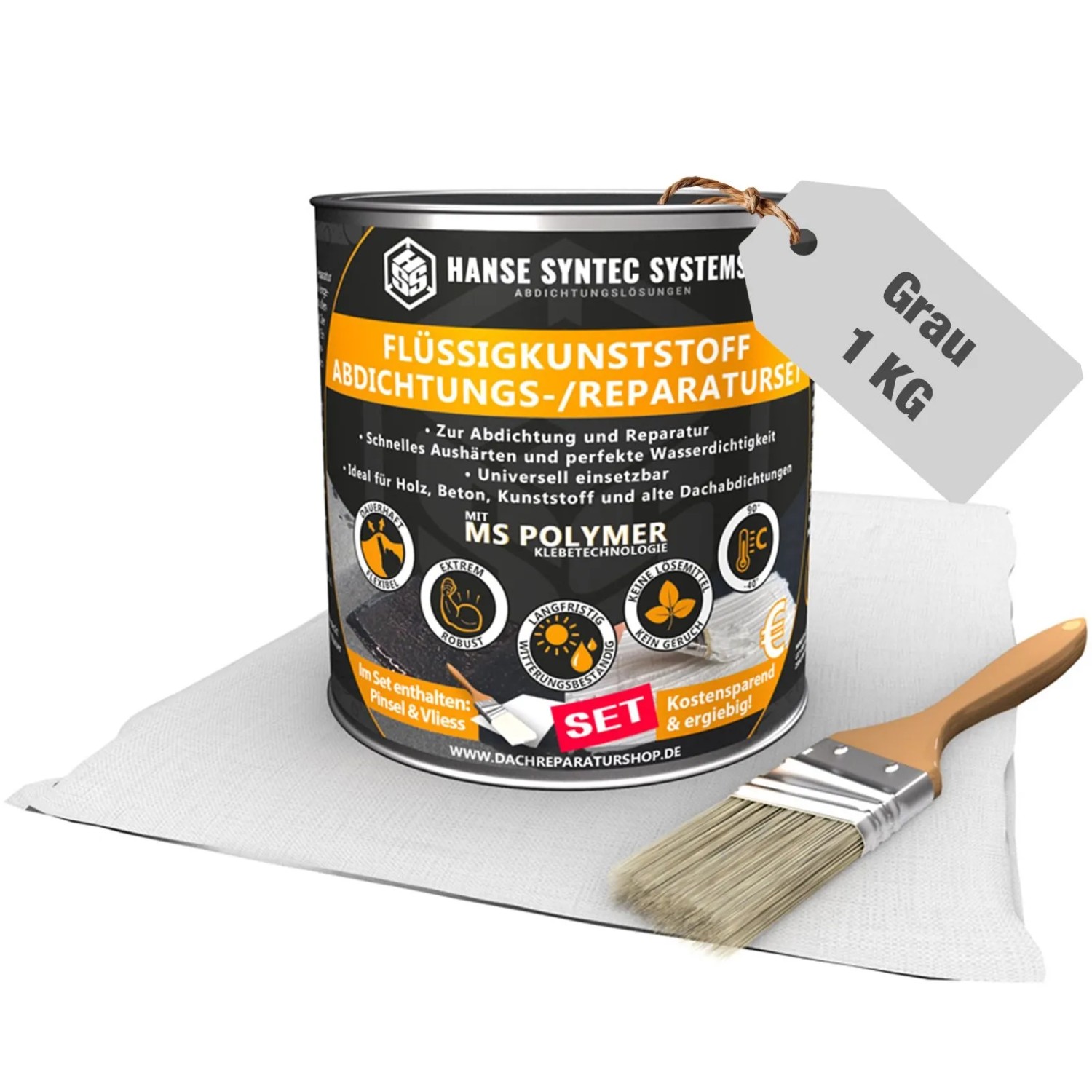 HSS Flüssigkunststoff Set 1kg Grau