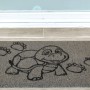 Graue Bestlivings Kokos Fußmatte mit Schildkröten-Motiv, 25x50 cm. Schmutzfangmatte für Innen und Außen.