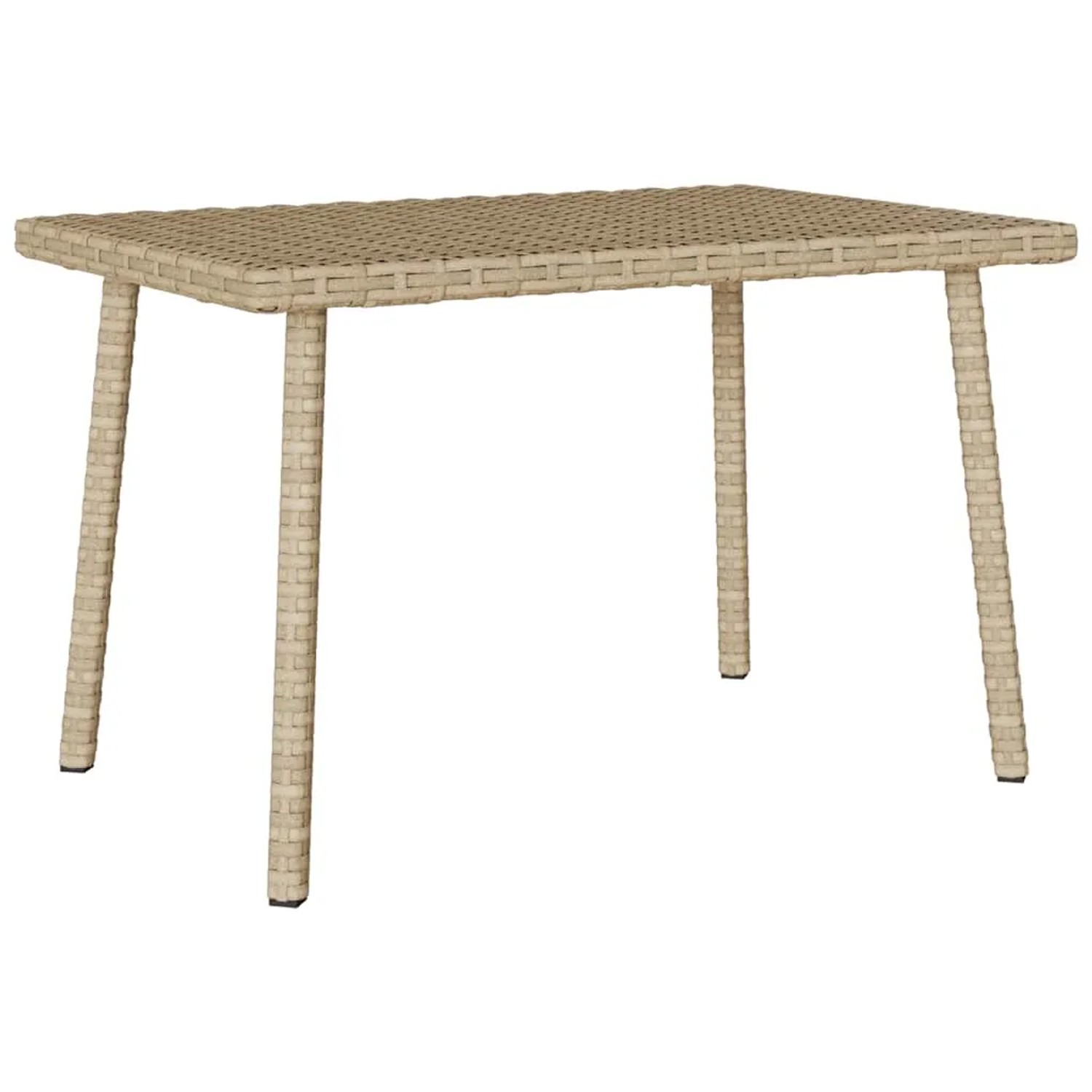 vidaXL Garten-Couchtisch Rechteckig Beige 60x40x37 cm Poly Rattan 4104053