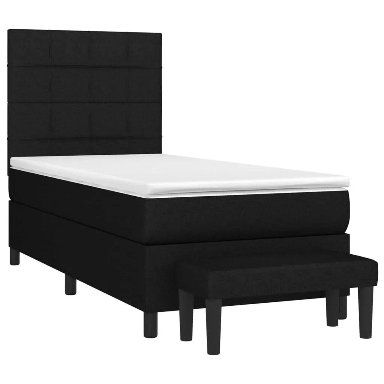 vidaXL Boxspringbett mit Matratze Schwarz 100x200 cm Stoff 3136575 günstig online kaufen