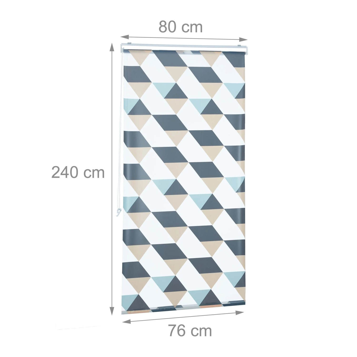 Relaxdays Duschrollo Kunststoff Aluminium Grau Blau Beige Wasserabweisend 80 cm x 240 cm_4